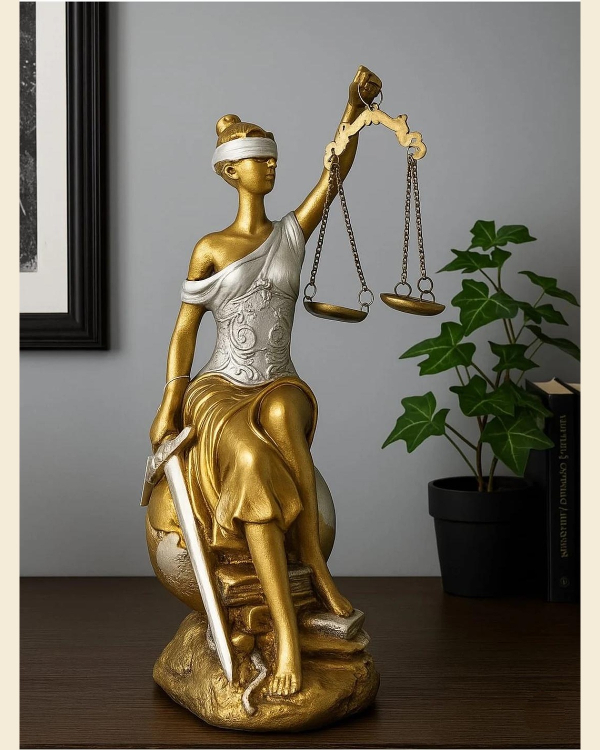 Justiça dourada e prateada