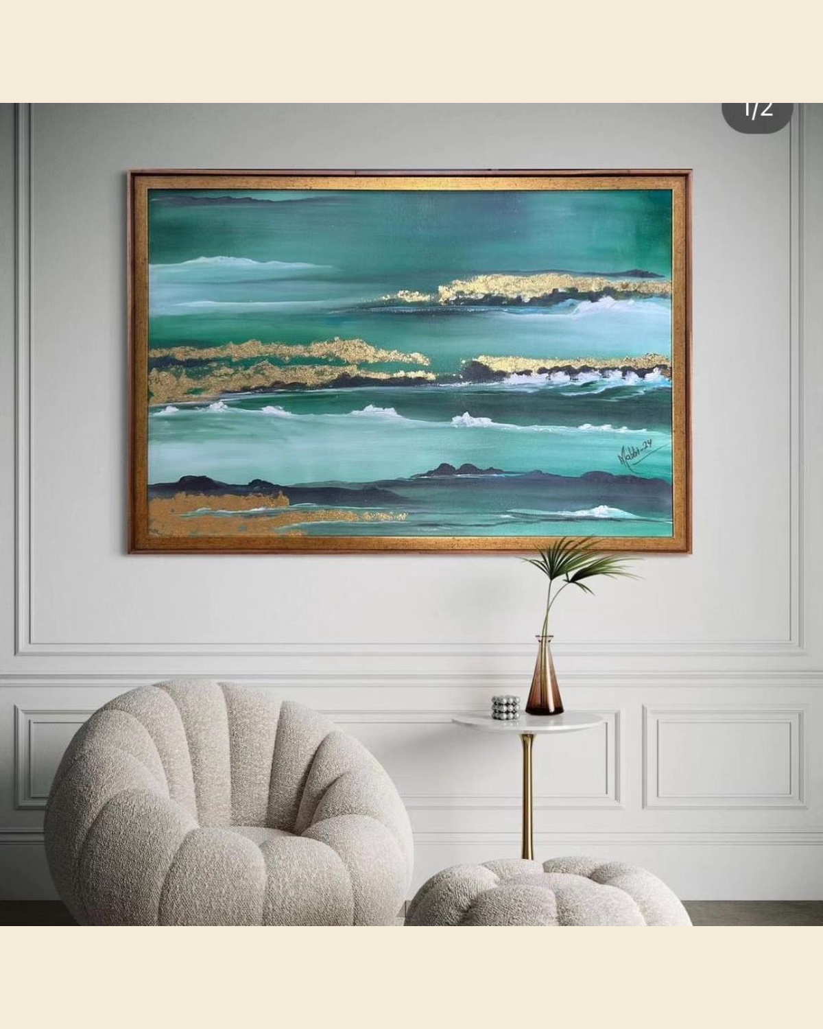 Mar em verde e dourado